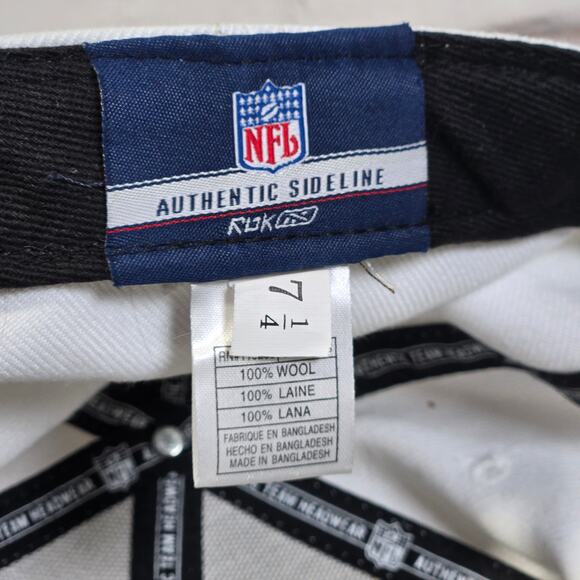 NFL VTG Chicago Bears 100% Wool White Fitted Hat Cap Sideline Reebok 7.25 - Picture 7 of 9